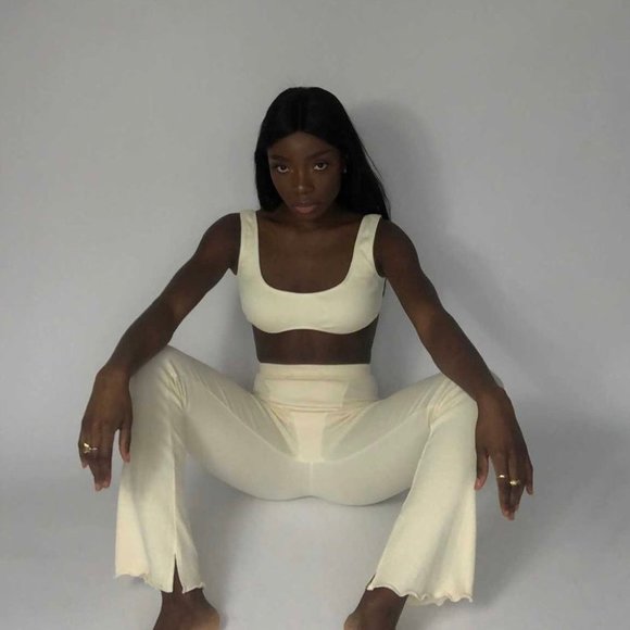 Paradise Riot Pants - Paradise Riot Mi Casa Ribbed Flare Pants